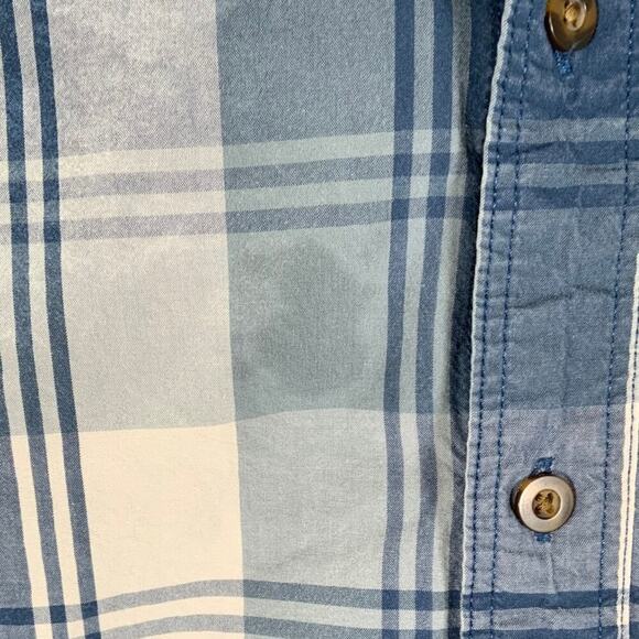 Carhartt Shirt Men's XL Blue Plaid Relaxed Fit Short Sleeve Button Up Collar - Picture 5 of 12